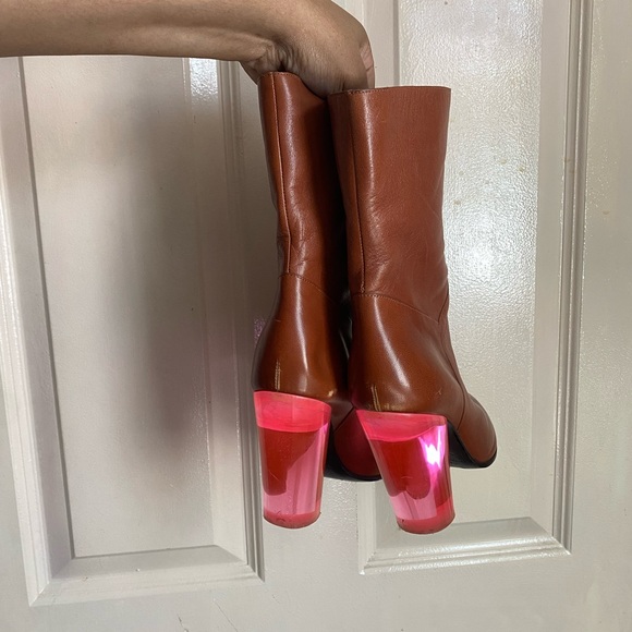 Marc By Marc Jacobs Brown and Pink Heeled Boots - Picture 3 of 7